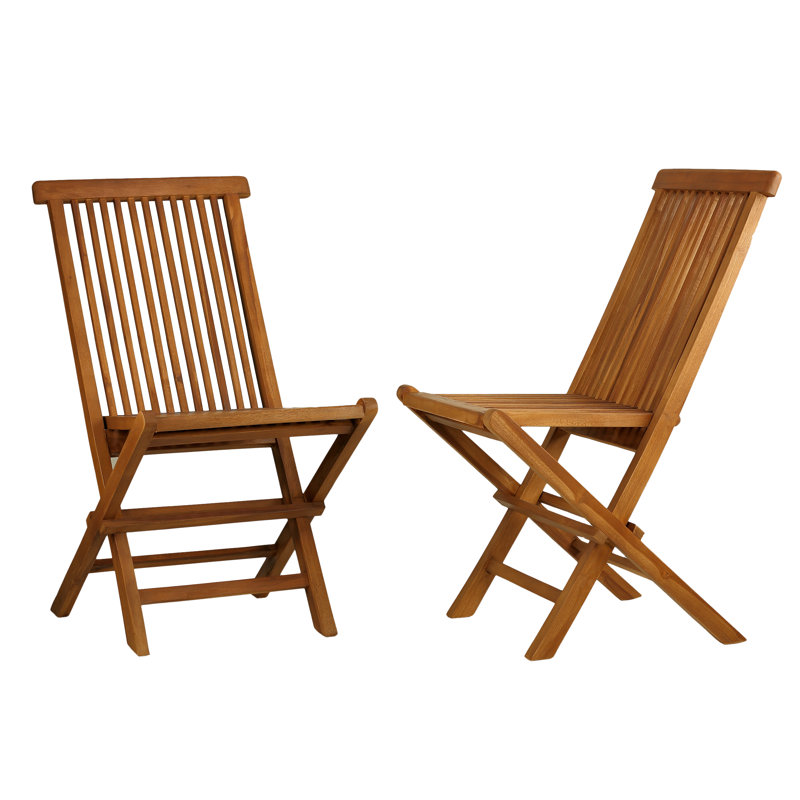 Highland Dunes Pellerin Folding Teak Patio Dining Chair & Reviews Wayfair